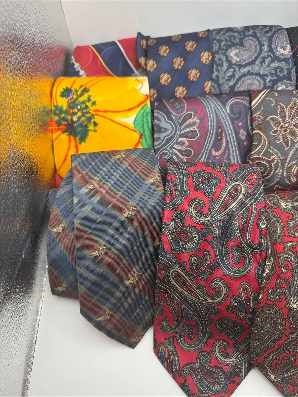 15 Assorted Mens Paisley & Patterned Ties Red Burgundy Blue Sailboat Gometric